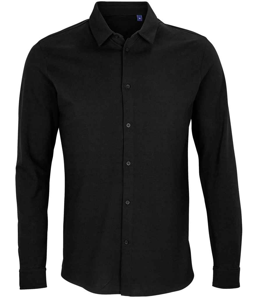 NEOBLU Basile Organic Cotton Long Sleeve Pique Shirt