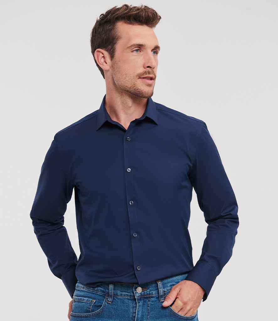 Russell Collection Long Sleeve Ultimate Stretch Shirt - Image 19