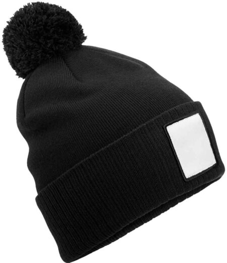 Beechfield Applique Patch Pom Beanie
