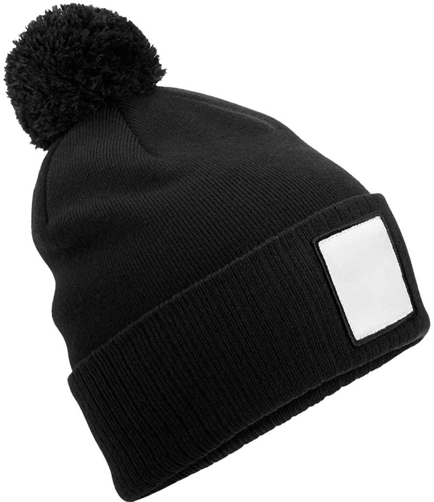 Beechfield Applique Patch Pom Beanie
