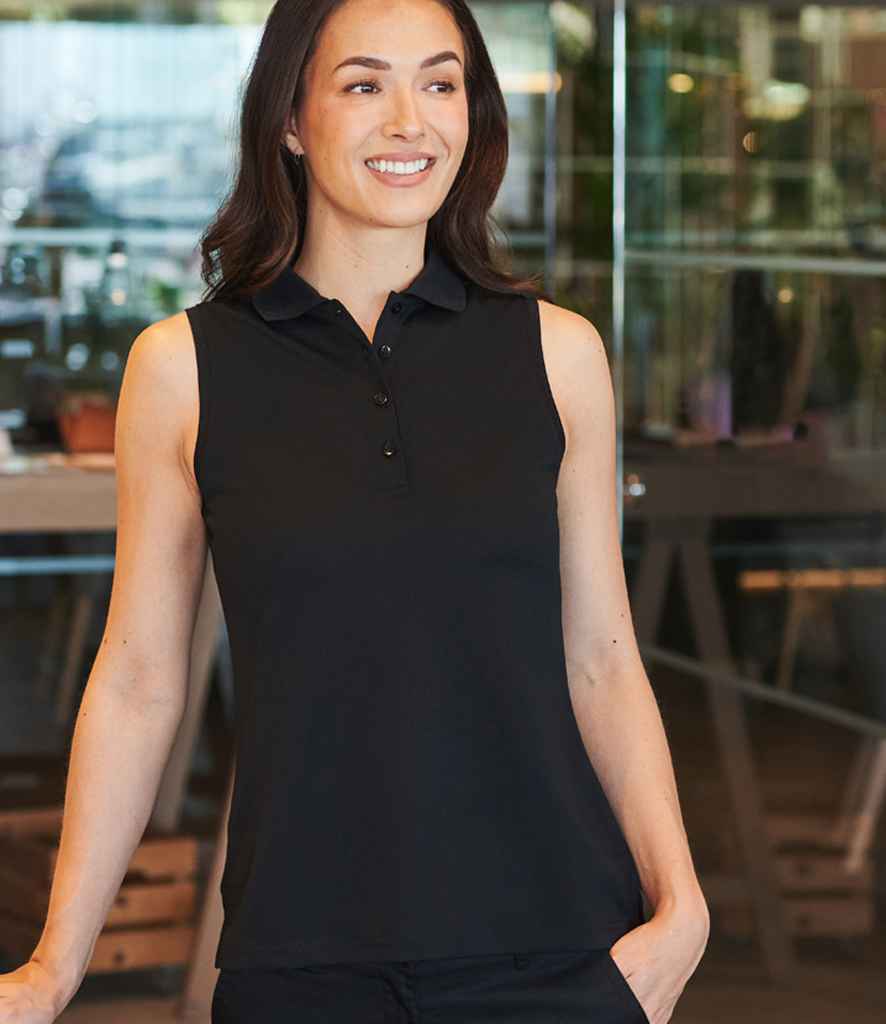 Henbury Ladies Sleeveless Coolplus Polo Shirt