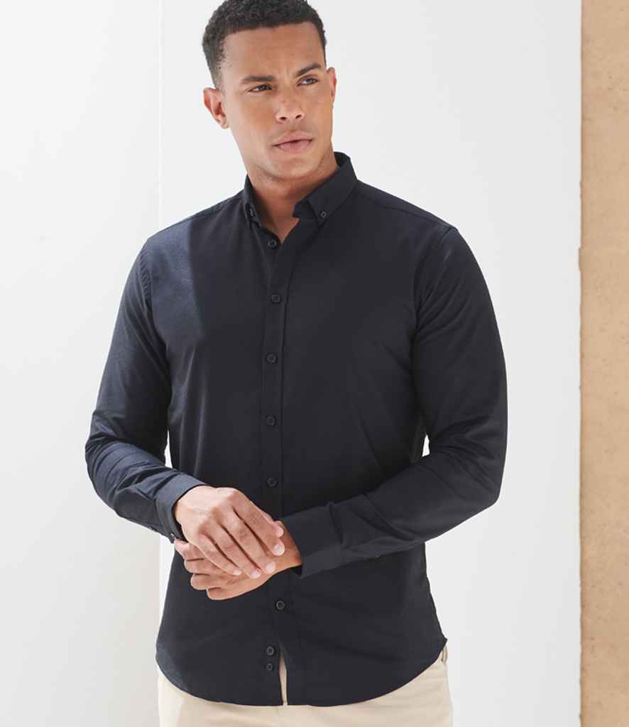Henbury Modern Long Sleeve Slim Fit Oxford Shirt