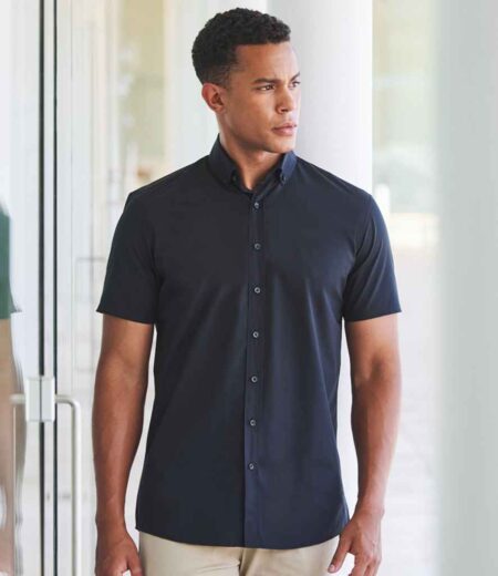 Henbury Short Sleeved Cotton Feel Coolplus Shirt