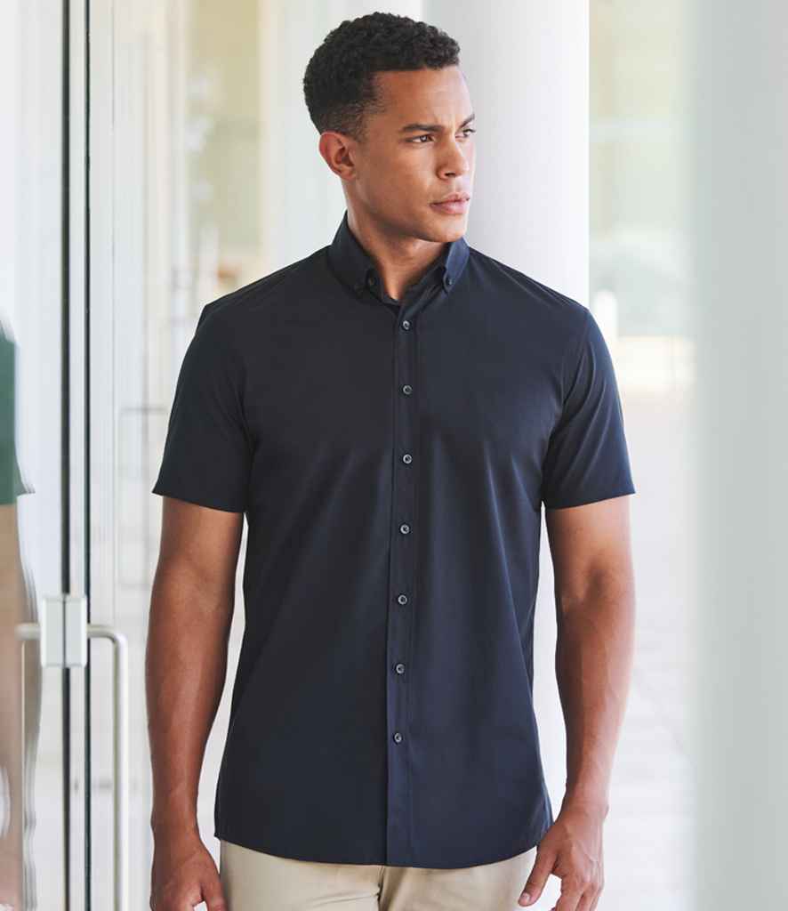 Henbury Short Sleeved Cotton Feel Coolplus Shirt