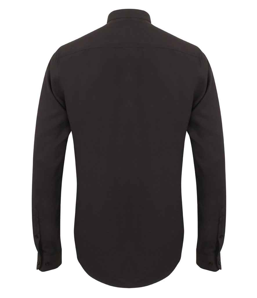 Henbury Mandarin Roll Sleeve Anti-Bac Wicking Shirt - Image 3