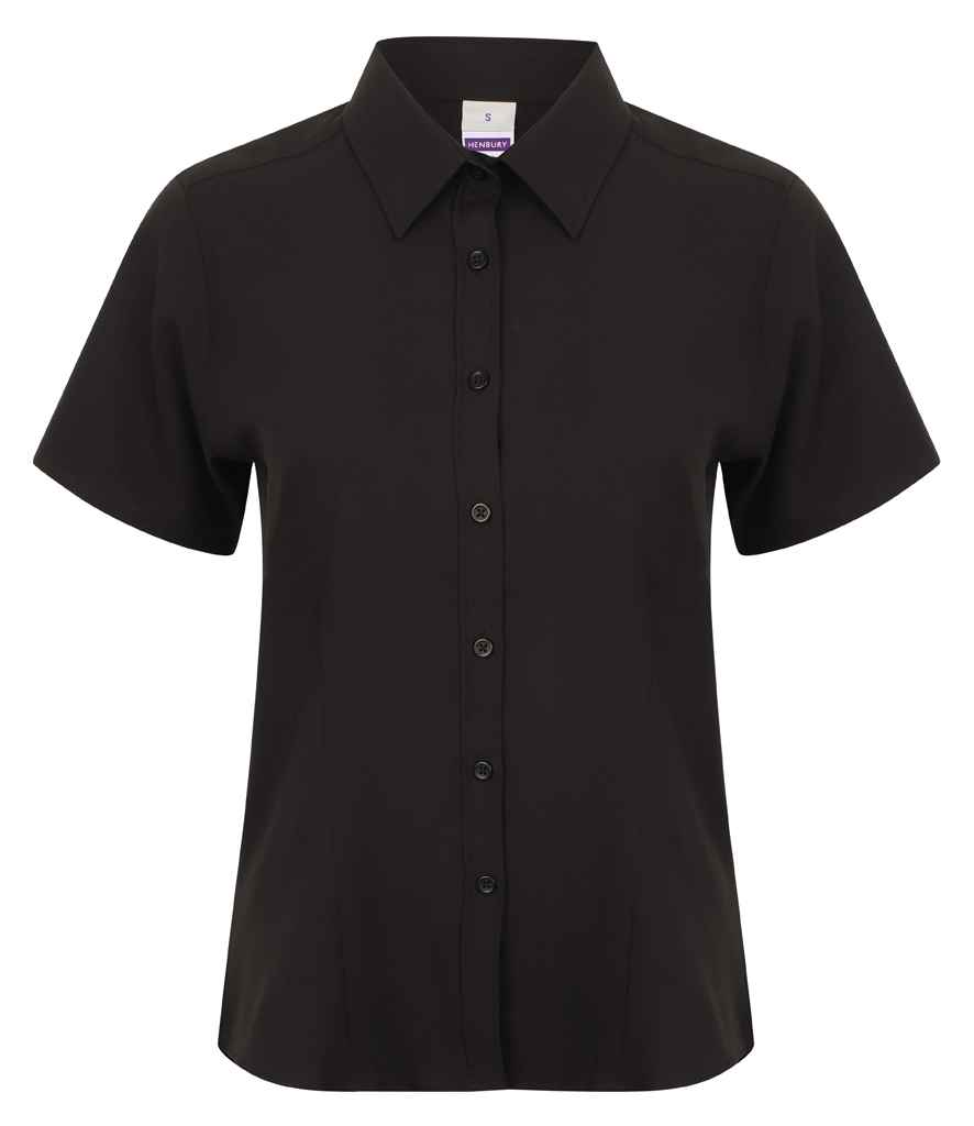 Henbury Ladies Short Sleeve Wicking Shirt - Image 2