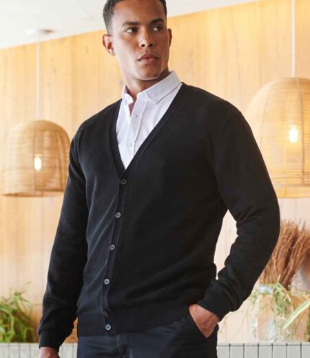 Henbury Lightweight Cotton Acrylic V Neck Cardigan