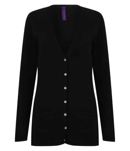 Henbury Ladies Cotton Acrylic V Neck Cardigan