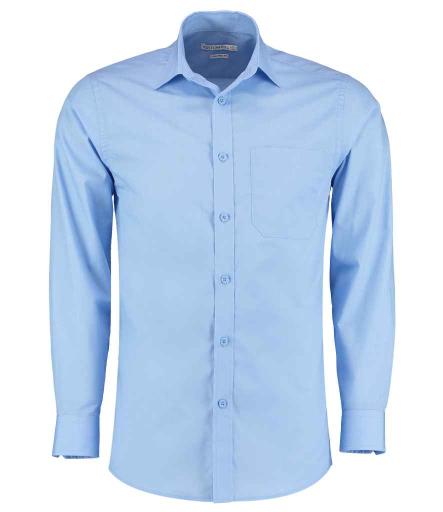 Kustom Kit Long Sleeve Tailored Poplin Shirt - Image 38