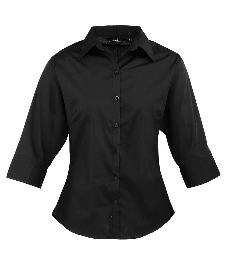 Premier Ladies 3/4 Sleeve Poplin Blouse - Image 2