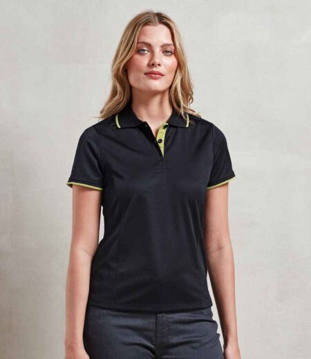 Premier Ladies Contrast Coolchecker Pique Polo Shirt