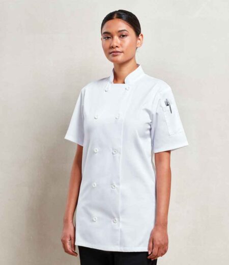 Premier Ladies Short Sleeve Chef's Jacket