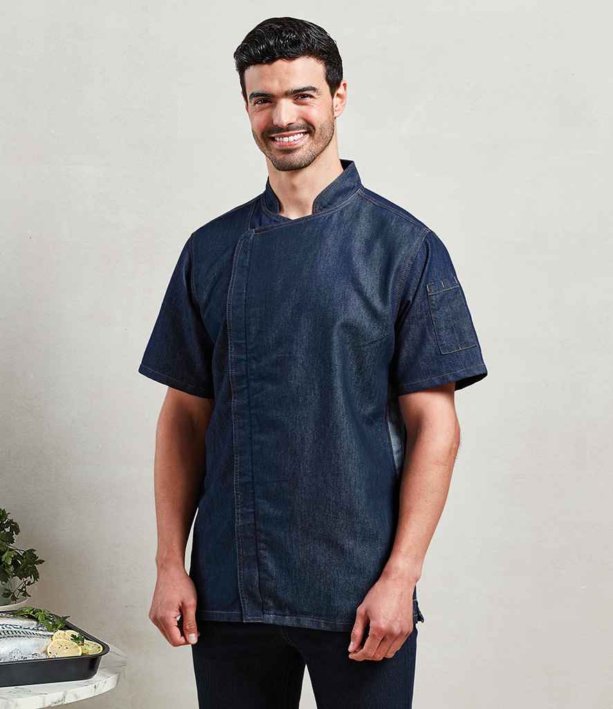 Premier Short Sleeve Zipped Chef's Jacket - Image 15